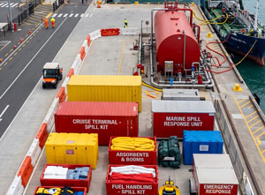 Large international cruise port terminal dock