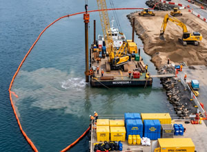 Coastal port construction and marine engineering site