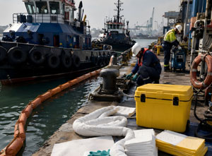 Tugboats workboats and marine service maintenance area