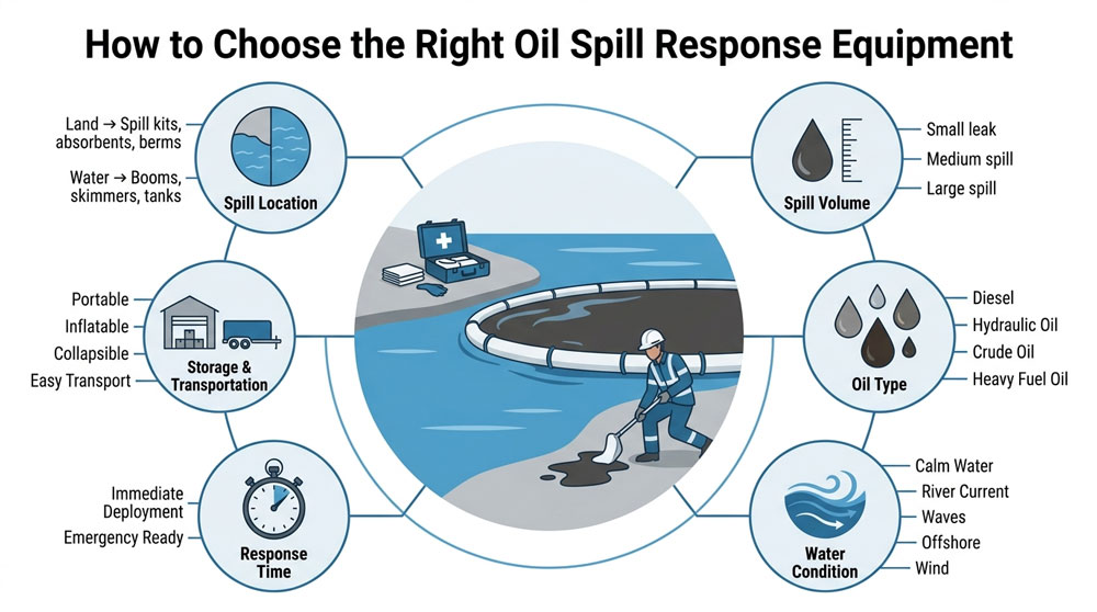 How to choose oil spill response equipment for different spill risks. How to choose oil spill response equipment for different spill risks.