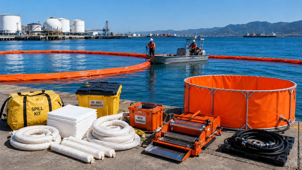 Complete spill response equipment package for port contractors