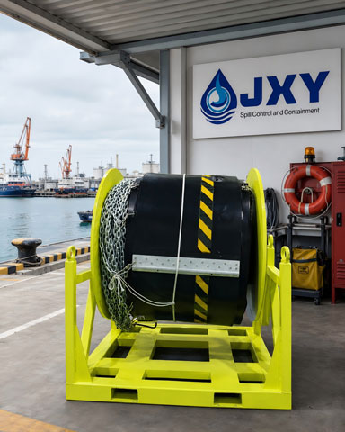 Oil boom storage for hot climate port emergency response