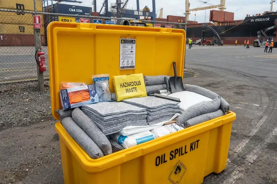 Oil spill kits for LNG bunkering port emergency response